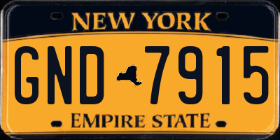 NY license plate GND7915