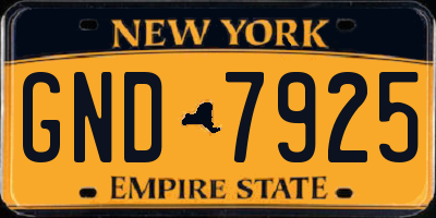 NY license plate GND7925