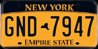 NY license plate GND7947