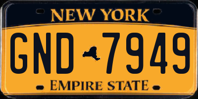 NY license plate GND7949