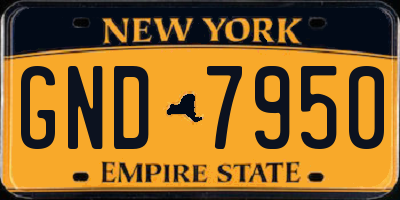 NY license plate GND7950