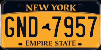 NY license plate GND7957