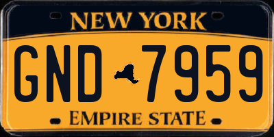 NY license plate GND7959