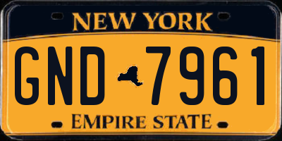NY license plate GND7961