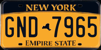NY license plate GND7965