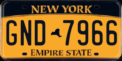 NY license plate GND7966