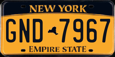NY license plate GND7967