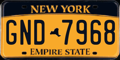 NY license plate GND7968