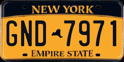 NY license plate GND7971