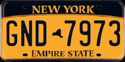 NY license plate GND7973