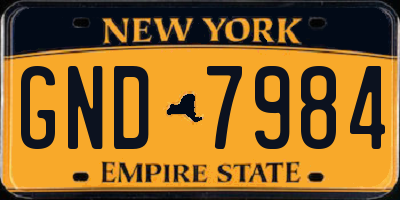 NY license plate GND7984