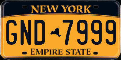 NY license plate GND7999