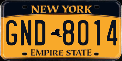 NY license plate GND8014
