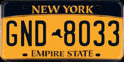 NY license plate GND8033