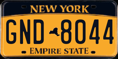 NY license plate GND8044