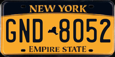 NY license plate GND8052