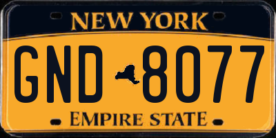 NY license plate GND8077