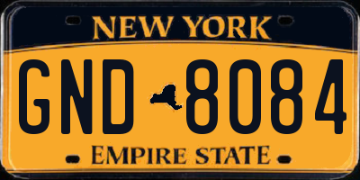 NY license plate GND8084