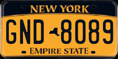 NY license plate GND8089