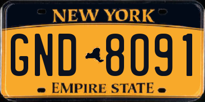 NY license plate GND8091