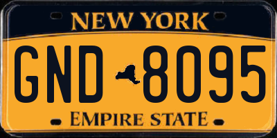 NY license plate GND8095