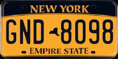 NY license plate GND8098