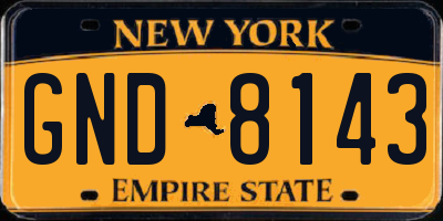 NY license plate GND8143