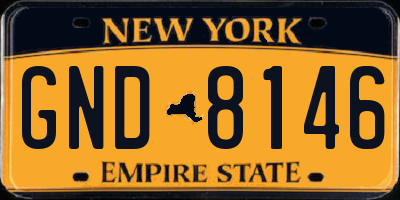 NY license plate GND8146
