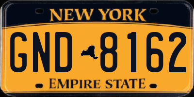 NY license plate GND8162