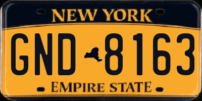 NY license plate GND8163