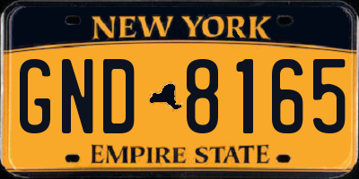 NY license plate GND8165