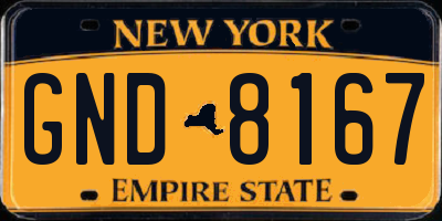 NY license plate GND8167