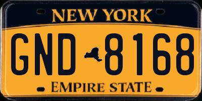 NY license plate GND8168