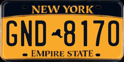 NY license plate GND8170
