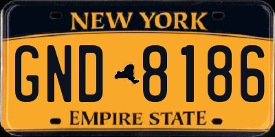 NY license plate GND8186