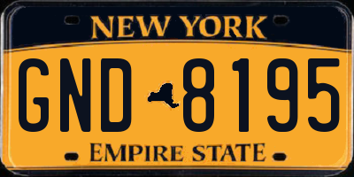 NY license plate GND8195