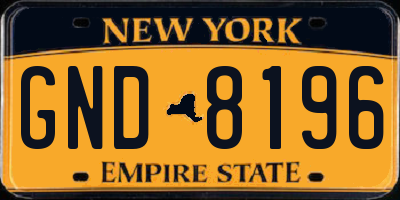 NY license plate GND8196
