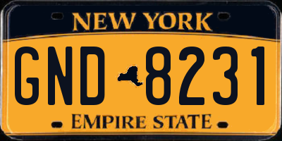 NY license plate GND8231