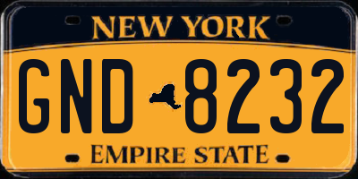 NY license plate GND8232
