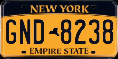NY license plate GND8238