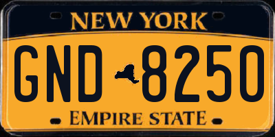 NY license plate GND8250