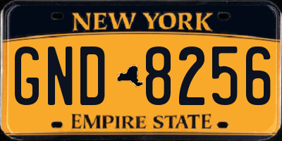 NY license plate GND8256