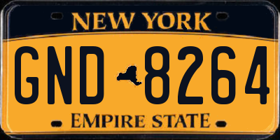 NY license plate GND8264
