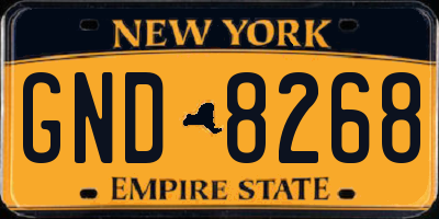 NY license plate GND8268