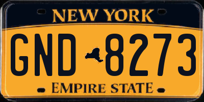 NY license plate GND8273
