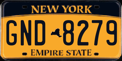 NY license plate GND8279