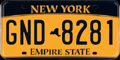 NY license plate GND8281