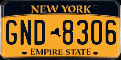 NY license plate GND8306