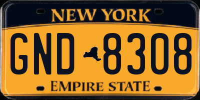 NY license plate GND8308