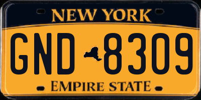 NY license plate GND8309